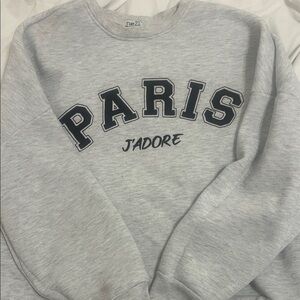 Rue21 Light Gray Paris J'adore Crewneck Sweater